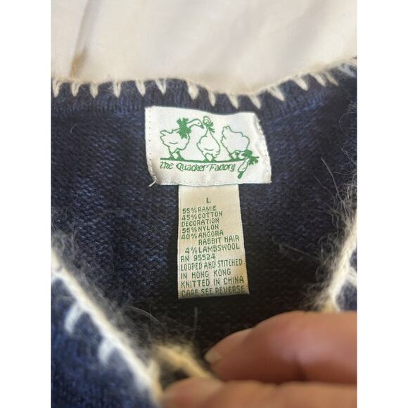 Quacker Factory Snowman Christmas Winter Sweater Cardigan Womens Size Large - Picture 9 of 13